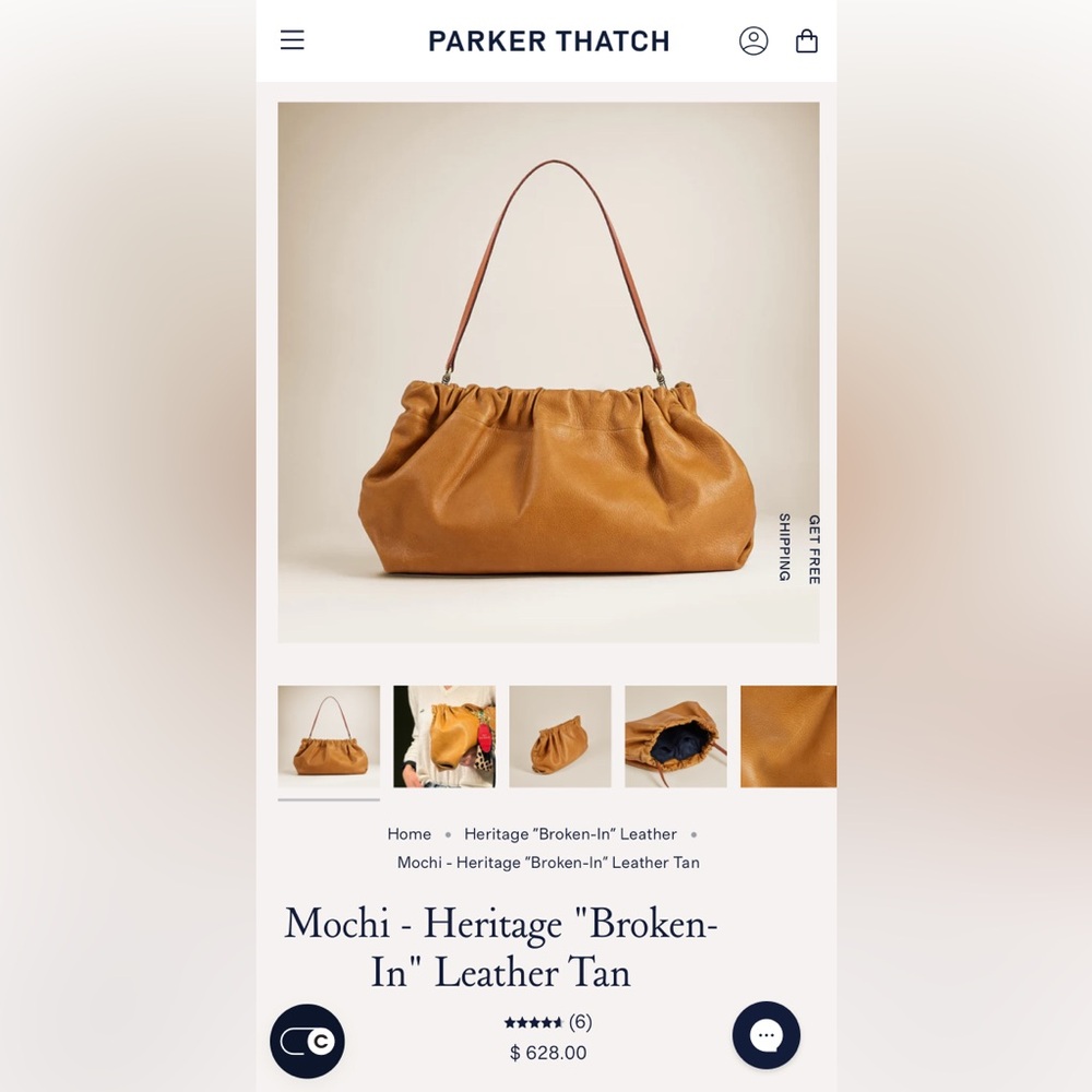 Parker Thatch Mochi Broken-In Tan Leather Bag